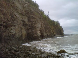 The raw, sea-battered cliffs at Cape Enrage